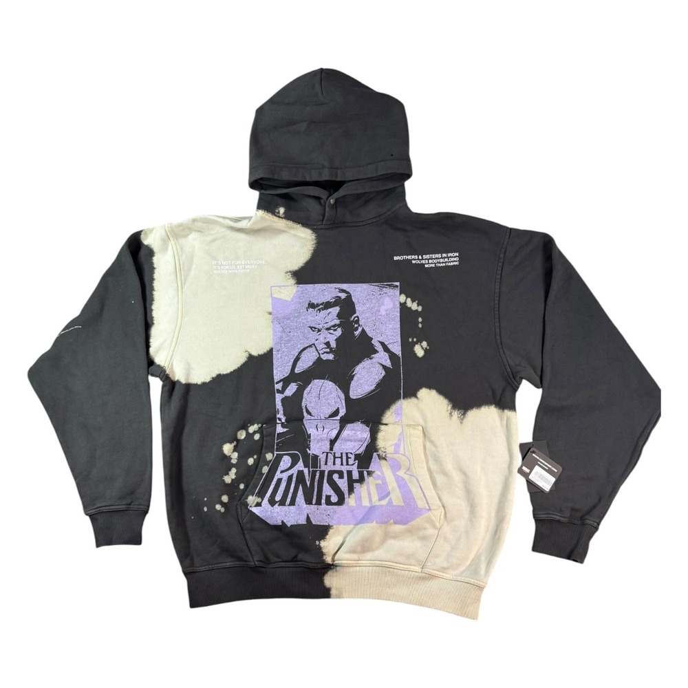 Darc Sport Marvel Punisher Hoodie Mens Medium Hero Elite Acid Wash